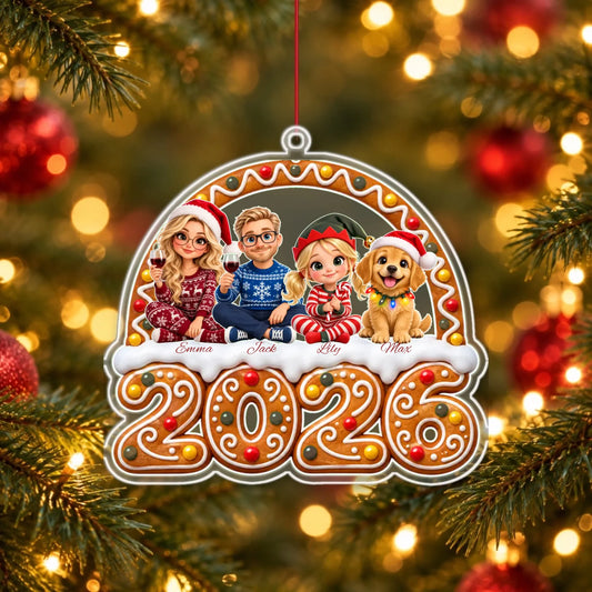 Gingerbread Family Acrylic Ornament tree